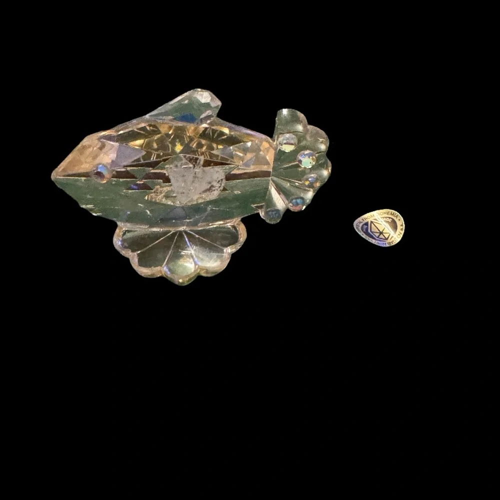 Czech Republic vintage collectible crystal glass fish figure